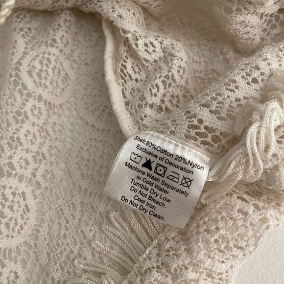 Earthbound Sweater Women's XL Ivory Cardigan Tie Fairy Cottagecore Embroidered - Picture 8 of 9